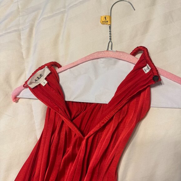 A.L.C. Red Pleated Midi Dress - Size 6 - Picture 6 of 10